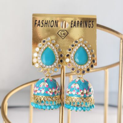 Floral Pearl Jhumka Earrings