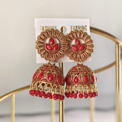 Tejasvi Royal Kundan Jhumka Earrings