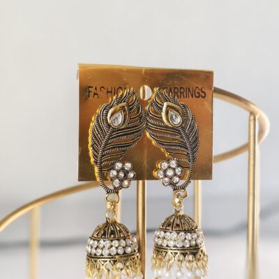 Traditional Matte Peacock Jhumka Earrings