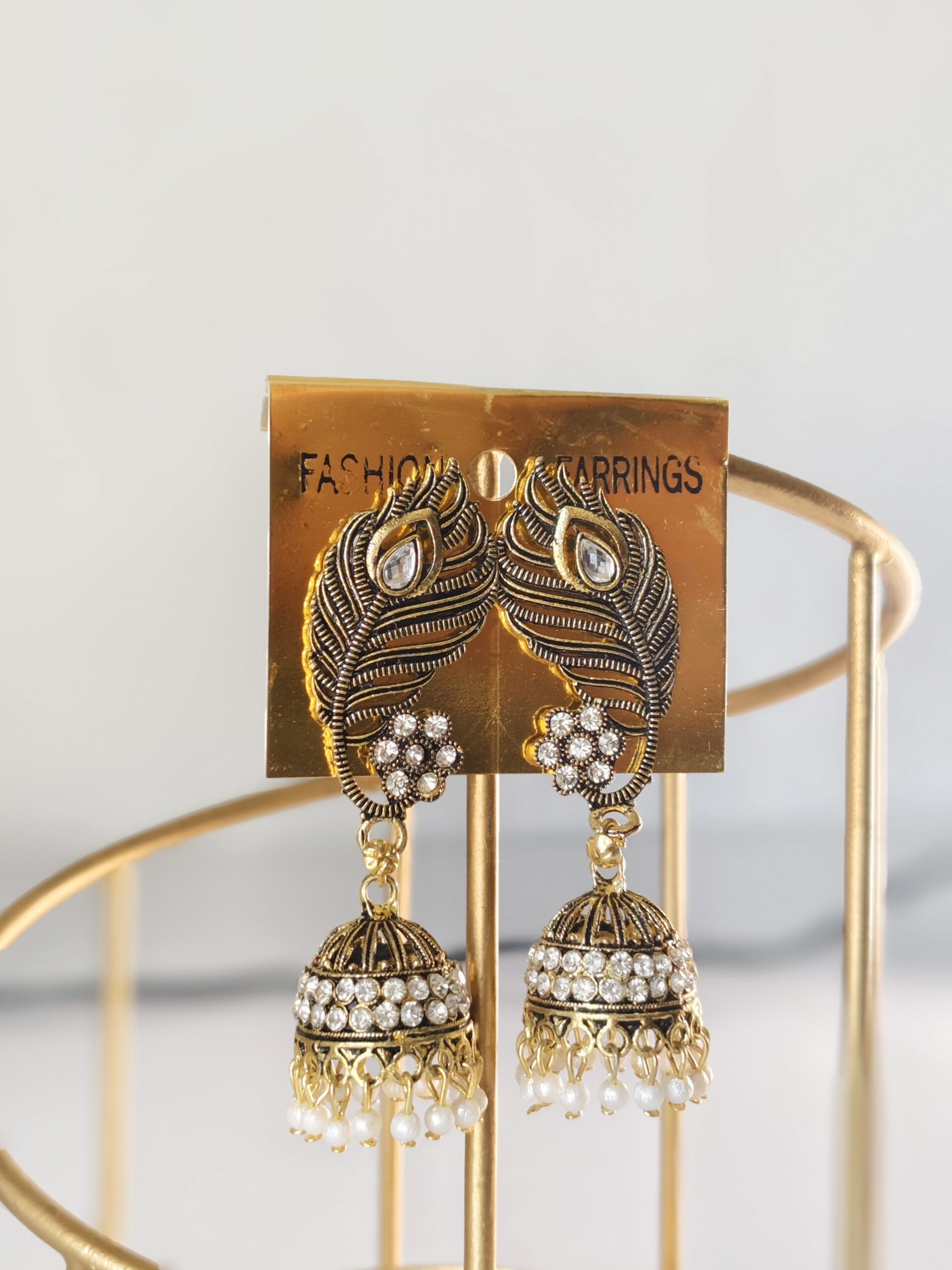 Traditional Matte Peacock Jhumka Earrings