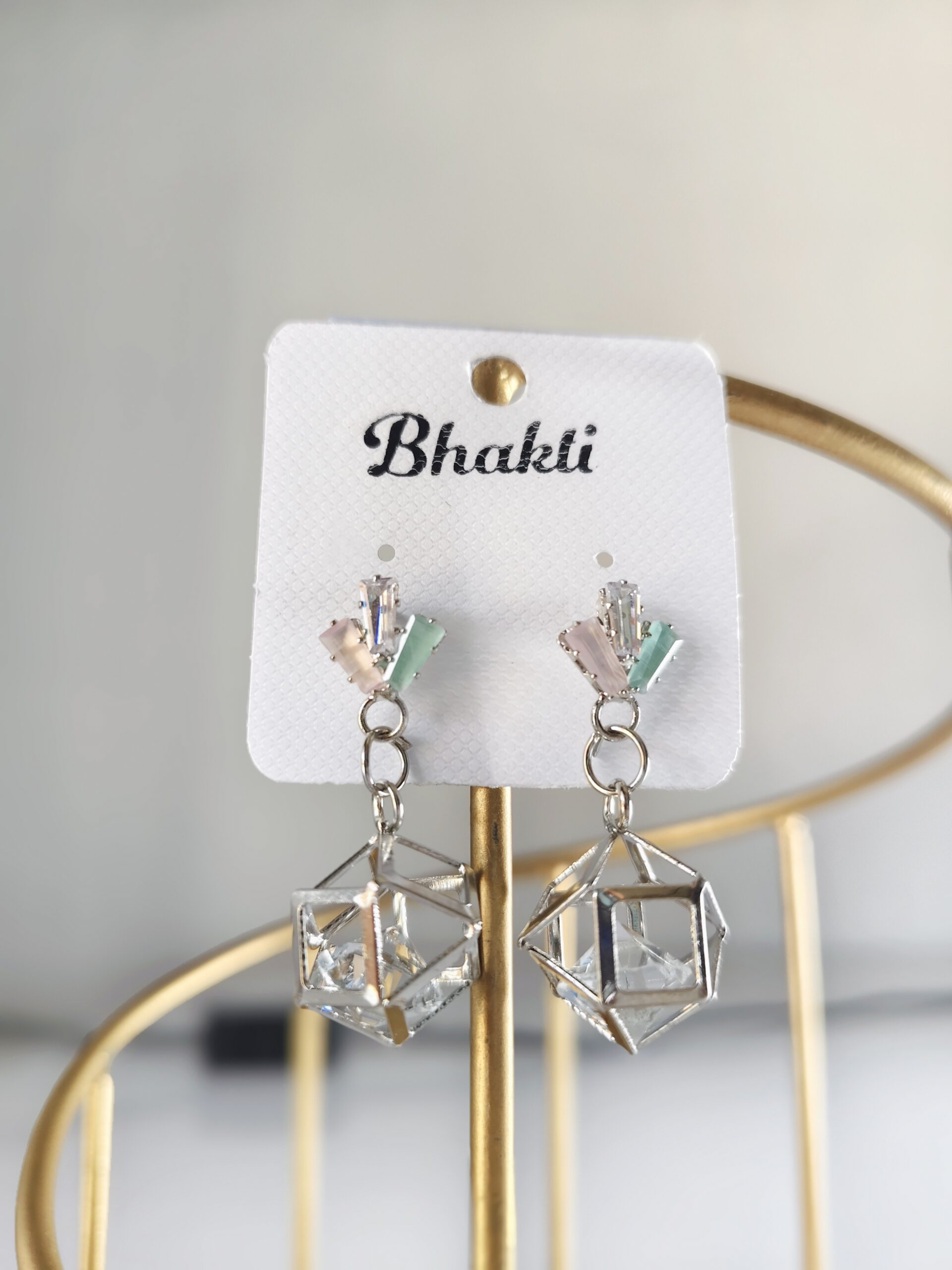 Royal Crystal Silver Hanging Earring