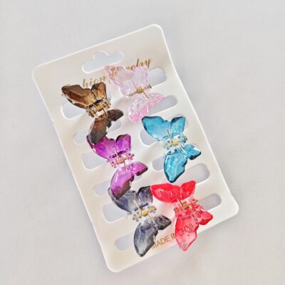 Color Pop Mini Butterfly Claw Clips – Pack of 6
