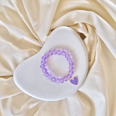 Heart Charm Crystal Braclet – Pastel Pop Collection