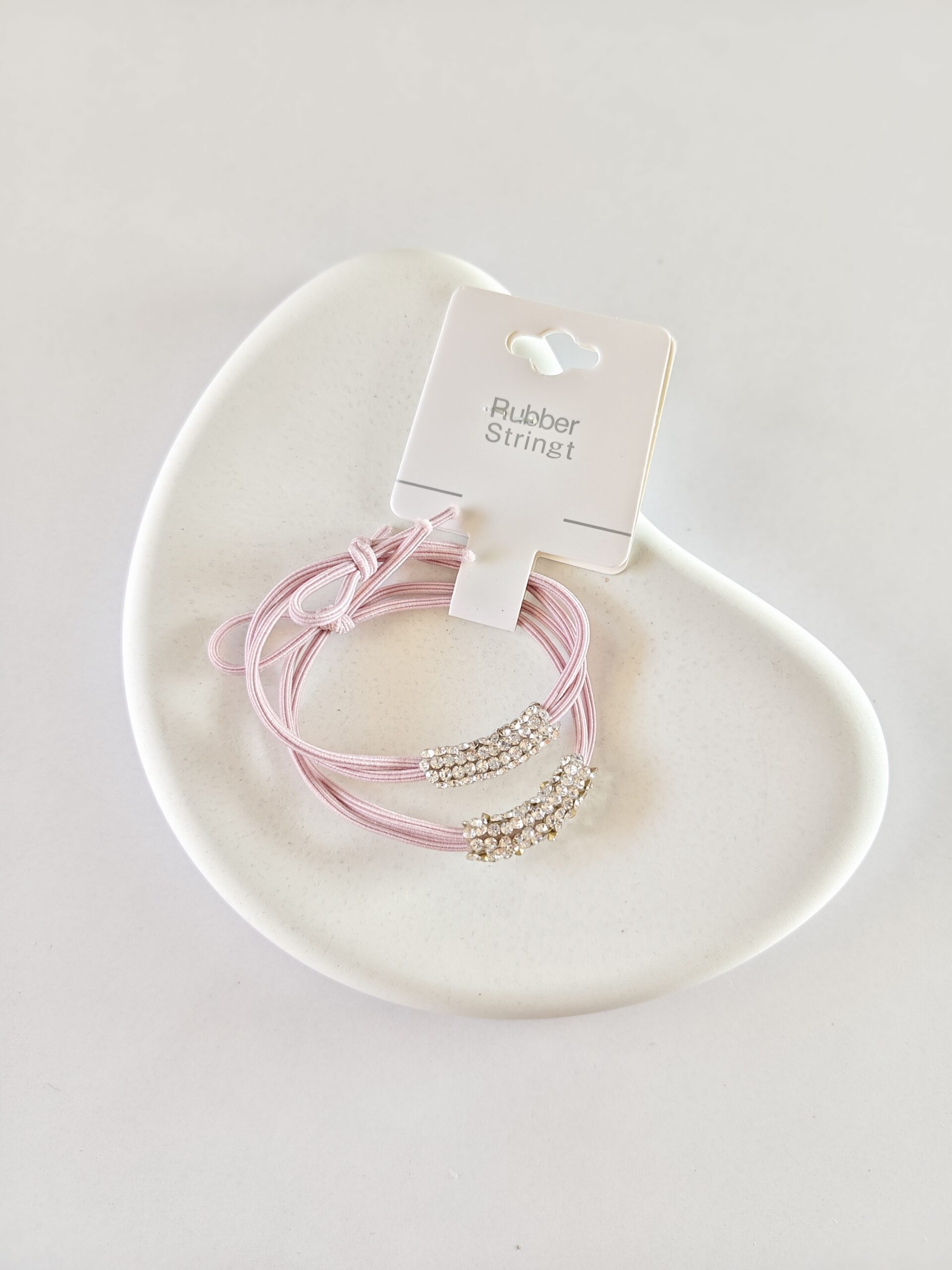 Glam Rhinestone Rubber Hair Bands- set of 2