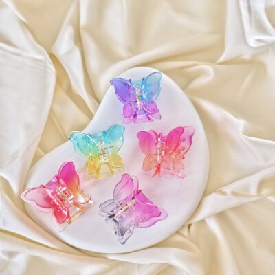 Crystal Clear Dual Colour Butterfly Clutch