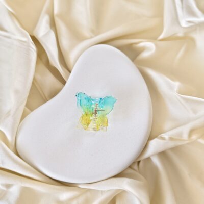 Crystal Clear Dual Colour Butterfly Clutch - Green