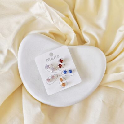 Mini Stone Earrings-Set of 5